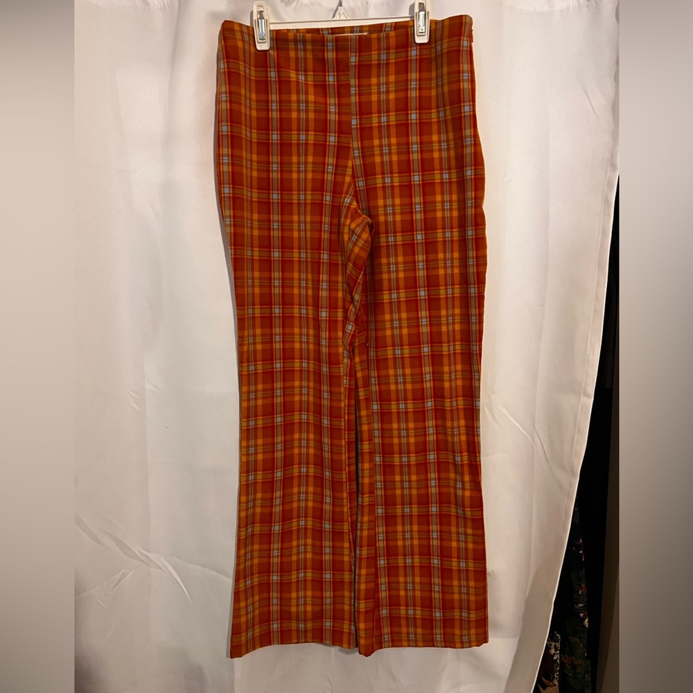 Guess Orange Plaid Pants Size 6